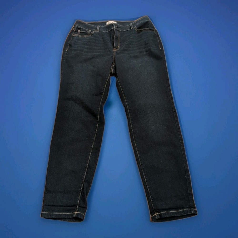 Lane Bryant Jeans Womens 18 Blue High Rise Taper Denim Stretch Jeans 36 x 29 EUC